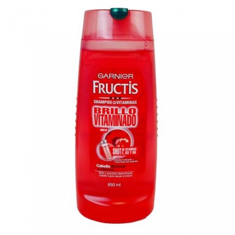 CAJA SHAMPOO FRUCTIS BRILLO VITAMINA DE 650 ML CON 6 PIEZAS - GARNIER - Envío Gratuito