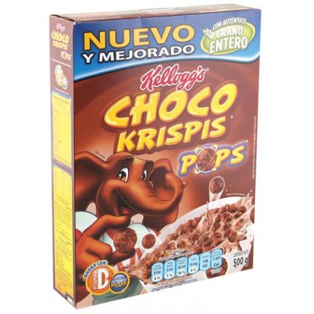 MEDIA CAJA CEREAL CHOCO KRISPIS POPS DE 500G CON 12 PIEZAS - KELLOGGS - Envío Gratuito