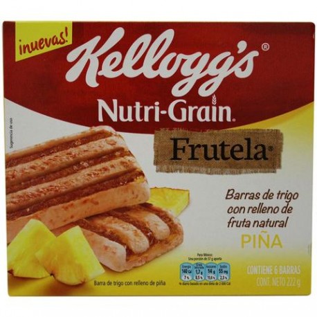 CAJA BARRA NUTRI GRAIN FRUTELA PIÑA DE 222 GRS EN 12 PIEZAS - KELLOGGS - Envío Gratuito